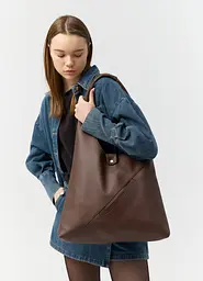 Жіноча сумка Sambag HOBO M шоколадна 35 х 40 х 8 см (53200020)