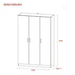 Шафа для одягу Doros Промо Сірий 3 ДСП 135х48х204 (80737765) - мініатюра 8