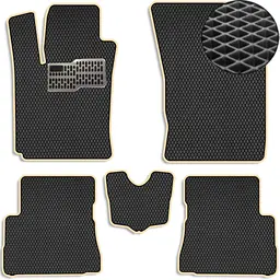 Килимки в салон EVA для Hyundai Getz 2005-2008 з підп'ятником Чорні-Бежовий кант 5 шт