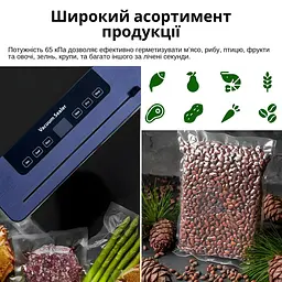 Вакуумний пакувальник Vacuum Sealer 120W з вбудованим лезом та 10 пакетами - мініатюра 5