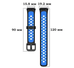Силіконовий ремінець Primolux Perfor Classic для фітнес браслета Huawei Band 7- Black Blue - мініатюра 6