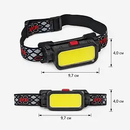 Налобний ліхтарик з білим та червоним світлом COB BL 008 / Ліхтар світлодіодний USB-C - мініатюра 4