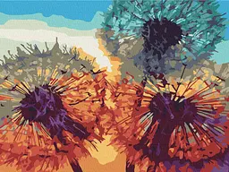 Картина за номерами на підрамнику Brushme Кульбабки на заході сонця