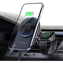 Автотримач із зарядним пристроєм MagSafe Wireless Charger XYJ S17 2 in 1   - мініатюра 2