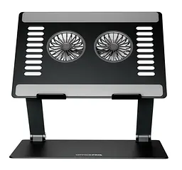 Охолоджувальна підставка для ноутбука до 15.6 дюймів OfficePro LS-122-B 2xfans Alloy Aluminum Black - мініатюра 1