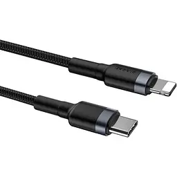 Кабель Baseus Cafule cable Type-C to iP PD 18W/20W 1m Gray+Black - мініатюра 3