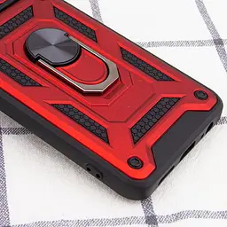 Ударостійкий чохол Camshield Serge Ring для Xiaomi Redmi 9A Червоний, TPU+PC, Шторка на камеру - мініатюра 2