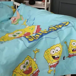 Простирадло MirSon Kids Time 17-0689 Спанч Боб Бязь 150х200 см (2200010252965) - мініатюра 4