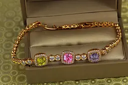 Браслет Xuping Jewelry Мильна пінка із різнокольоровими каменями 19,5 см 10 мм золотистий