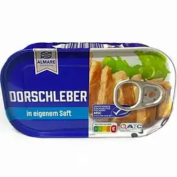 Печінка тріски Almare Seafood Dorschleber in eigenem Saft у власному соку 121 г