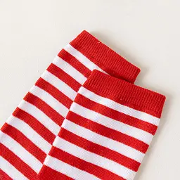 Шкарпетки дитячі смугасті червоно-білі 3-12 років One Size 4278 - мініатюра 5