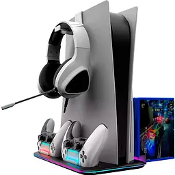 Підставка CANYON cooling stand CS-51 RGB для PS5 Slim/DE Charge Black - мініатюра 2