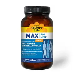 Вітаміни та мінерали Country Life Max for Men, 60 таблеток