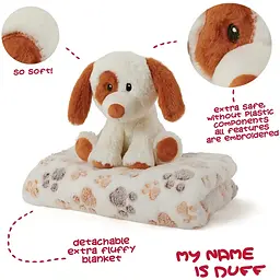 Плед Perletti Toys Duff Dog з м'якою іграшкою 120x80 см білий/коричневий (P13067) - мініатюра 3