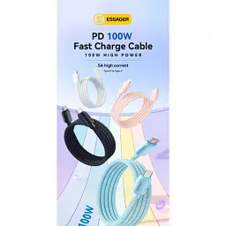 Дата кабель USB-C to USB-C 2.0m 100W black Essager (EXCTT1-WLA01-P) - мініатюра 2