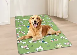 Літня охолодна підстилка для собак Derby Ice Silk Summer Pet Cooling Mat Dog Pattern - Green 85х120 см - мініатюра 2