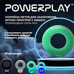 Еспандер кистьовий силіконовий PowerPlay PP-4338 Hand Grip Medium 20 кг Зелений (PP_4338_Green_20kg) - мініатюра 5