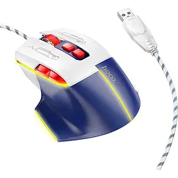 Миша Hoco GM31 Overlord Luminous White/Blue [136139]