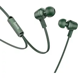 Навушники Hoco M86 Oceanic universal earphones with mic з плоским чорним кабелем - мініатюра 3