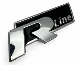 Емблема R-Line для Volkswagen Чорний + Хром 73х24 мм (на скотчі) 3G8853948