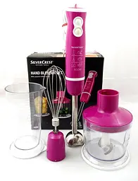 Блендер заглибний 3 в 1 SILVER CREST 600W (блендер, міксер, чопер) pink - мініатюра 2