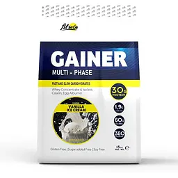 Гейнер Gainer Multi-Phase, 1.5 кг Ванільне морозиво FitWin fit0016809