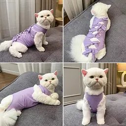 Одяг для котів після операції Holley Bow-knots Purple L - мініатюра 5