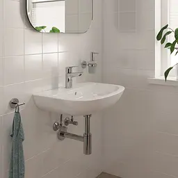 Змішувач для умивальника S-Size + натискний донний клапан Grohe BauLoop New 23878001 Хром - мініатюра 7