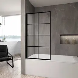 Шторка для ванни Rea Lagos-1 Fix 80 см нерухома black REA-K4561, Універсальна - мініатюра 2