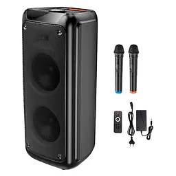 Колонка бездротова — караоке Hoco DS53 Flame light BT speaker DS53 2*40W (120W Max) з 2 мікрофонами - мініатюра 2