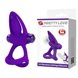 Ерекційне кільце Pretty Love Vibration Cock Ring 9.9 см фіолетовий - мініатюра 8