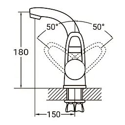 Змішувач для раковини Aquatica HL-1A230C 9734000 - мініатюра 2