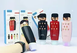 Бездротовий караоке мікрофон WSTER WS-2011 4 в 1: Колонка + Мікрофон + Телефон + Powerbank • Запис звуку • Зміна голосу • FM радіо - мініатюра 3