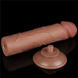 Фалоімітатор 8 SLIDING SKIN DUAL LAYER DONG BROWN LOVETOYS 66-LV317306 102667 - мініатюра 3
