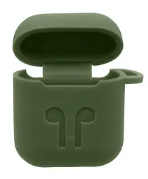 Чохол для навушників Apple AirPods Silicone Case with carbine [Army Green] [41685] - мініатюра 2