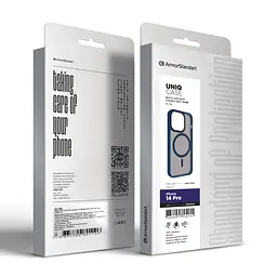 Чехол для Apple iPhone 14 Pro, Uniq MagCase, синий, противоударный, панель-накладка с MagSafe, ударопрочный TPU+PC, с магнитом MagSafe, поддержка полноценной беспроводной зарядки, ArmorStandart (ARM75304) - мініатюра 6