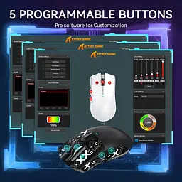 Бездротова мишка ATTACK SHARK X11 Black (PAW3311, DPI 22K, 65 годин на одному заряді) - мініатюра 7