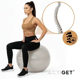 М'яч для фітнесу (фітбол) Actiget 65 см з насосом ACT0145 Biege