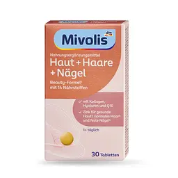 Комплекс вітамінів Mivolis для волосся, шкіри та нігтів, Mivolis Haut Haar Nägel, 30 капсул, 22 г