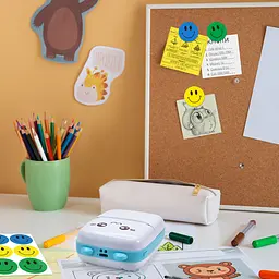 Портативний принтер JETIX Mini printer Blue із набором термопаперу в комплекті - мініатюра 3