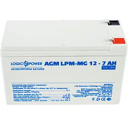 Акумуляторна батарея для ДБЖ LogicPower AGM 12 V / 7 А*ч (6552) - мініатюра 2