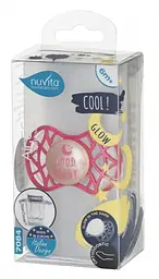 Силіконова ортодонтична пустушка Nuvita Air55 Cool Good Night, світиться в темряві, 6-12 міс., рожевий (NV7084GM) - мініатюра 4