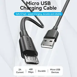 Кабель USB 2.0 AM-micro BM 1.0м Чорний - мініатюра 5