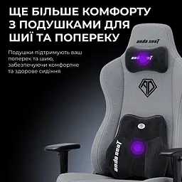 Крісло ігрове Anda Seat Novis Plus  XL Black PVC (AD23YC-XL-01-B-PV-B04) - мініатюра 13