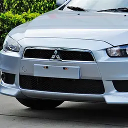 Емблема Mitsubishi 90х78 мм Хром Пластик на скотчі (Завод) - мініатюра 3