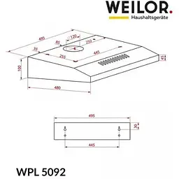 Витяжка Weilor WPL 5092 WH - мініатюра 9