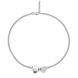 Серебряное колье Два сердца (1068) 50