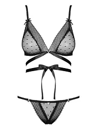 Комплект білизни Obsessive Bowessa, L/XL (чорний) - мініатюра 4
