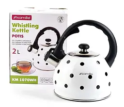 Чайник із свистком Kamille KM-1070WH 2 л White - мініатюра 10