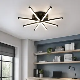 Чорна стельова LED-люстра Artlight W186/5BK із п'ятьма світловими лініями у формі зірки